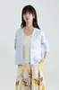 Camisa de Aire Acondicionado con Sensación de Hielo, Suave como la Seda 10.7% Seda de Morera + 89.3% Lyocell Cárdigan de Punto Versátil con Protección Solar para Mujer en Verano