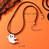 Collar acrílico divertido de Halloween europeo y americano, hueso, calavera, sombrero, llama, fantasma, calabaza, esqueleto humanoide, artículo