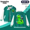 Jaqueta baseball Creeper do Minecraft para crianças, meninos e meninas, para primavera e outono, roupa casual esportiva escolar, top durável e moderno