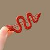 Horquilla de serpiente roja de diamante rojo para año nuevo, horquilla de serpiente roja, clip lateral para este año de vida, horquilla rota de alto nivel que combina con todo, accesorios para el cabello