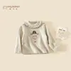 Camiseta Manga Longa Outono para Meninas Fofas, Roupa Infantil Estilo Coreano, Camiseta Básica Gola Redonda, Roupa de Primavera e Outono para Meninas, Blusa Classe A