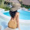 Baiya Traje de Baño Sexy para Mujer de Punto de Una Pieza Ajustado Adelgazante Estilo Coreano ins Deseo Puro Moda Traje de Baño para Aguas Termales