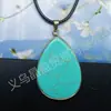 Collar Colgante de Gota de Agua de Jade Cristalino Colgante Flash de Amazon Accesorios Exquisitos Incrustados con Bordes Dorados Piedras Semipreciosas Venta al por Mayor