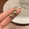 Pendientes de gorro con textura mate cepillada para mujer, de estilo japonés y coreano, elegantes y de moda, ligeros, de lujo y de alta calidad, que combinan con todo.