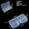 Caja de Almacenamiento de Escritorio con Compartimentos Fijos 10 15 24 Compartimentos Botón Transparente Caja de Empaque para Accesorios de Pesca Joyería Cosméticos