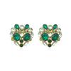 Pendientes de Aleación con Diamantes en Forma de Corazón Dulces y Lindos, Estilo Coreano para Mujer, Alta Calidad, Super Brillantes, Pendientes de Diamantes de Colores