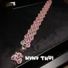 Joyería Hermoso Retro Completo de Piedras Preciosas Pulsera Ancha Abierta Banquete Diamante Cuadrado de Alta Definición Gota Pulsera Deslumbrante
