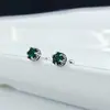 Brincos de Prata Esterlina S925 Japoneses e Coreanos Nova Tendência Moda Retrô Estiloso Zircônia Verde Estilo Frio da Ins Simples e Versátil