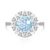 Anel de Girassol Cortado com Pedras Preciosas Coloridas, Sucesso de Vendas no Xiaohongshu, Anel de Floco de Neve com Diamante de Alto Carbono Super Brilhante, Dropshipping para Transmissões ao Vivo no Tiktok