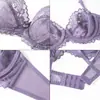 Lencería transfronteriza, encaje sexy, estilo de deseo puro, sujetador de boda, hace que los pechos grandes parezcan más pequeños, conjunto de lencería a juego, conjunto de sujetador fino rojo para mujer