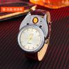 ZH360 Light Luxury Diamond-incrustado USB Charging Windproof Real Watch Lighter
