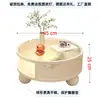 Janela de sacada do quarto mesa pequena, mesa de chá pequena tatami, mesa kang simples, mesa kang para uso doméstico, mesa de chá para parapeito da janela, conjunto de três peças de mesa baixa