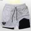 Pantalones Cortos Deportivos Americanos Transfronterizos para Hombre de Secado Rápido Transpirables de Doble Capa para Fitness Estampados en 2D de Superman Pantalones Sueltos para Entrenamiento de Fitness