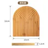 Bandeja Irregular de Bambu Personalizada Bandeja para Chá da Tarde Tábua de Corte Tábua de Corte com Ondas de Água Tábua para Bolo e Pão com Ondas Decoração Criativa