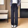 Calça de maternidade sem suporte na barriga outono e inverno outer wear plus veludo plus grosso tamanho grande calça de perna larga solta calça comprida quente casual vestuário de inverno