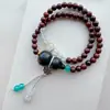 Pulseira de Sândalo Sangue Natural Rosário de Círculo Duplo Contas de Madeira de Sândalo Sangue Estilo Chinês Fabricante de Brinquedos Venda Direta Joia de Mão Masculina Atacado