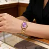 Reloj Mia de Acero Transfronterizo para Mujer, Pequeño Reloj Dorado Incrustado con Diamantes y Estrellas, Exquisito y Sencillo Reloj de Mujer con Esfera Pequeña de Nácar