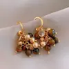 Pendientes de Perlas Color Uva Melard para Mujer 2025 Nuevos Pendientes Populares de Alta Gama Diseño Otoño e Invierno Clavijas