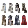 Nova Coleção de Lenços Xadrez Estilo Coreano do Fabricante para Mulheres, Atmosfera de Inverno, Quente, Versátil, Fofo, Cachecol para Pescoço Estilo Faculdade, Transfronteiriço