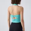 Nuevo Estilo Sujetador Deportivo para Mujer, Sexy de Cuello Halter, Espalda Hermosa, Sujetador de Yoga para Entrenamiento Fitness, Transpirable para Pilates Running