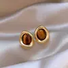 Pendientes de Trébol de Cuatro Hojas Maillard de Aguja de Plata Estilo Hong Kong Retro Elegantes Pendientes para el Trabajo Moda Femenina Lujo Ligero Pendientes de Gama Alta