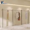 Perchero de Ropa de Acero Inoxidable, Exhibidor de Ropa, Diseño de Pared y de Pie, Soporte de Exhibición, Estante para Tienda Boutique, Engrosado