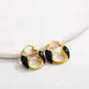 Venta Caliente Pendientes de Mujer Irregulares Escarchados en Forma de U con Gota de Aceite Diseño Retro Pendientes de Alta Calidad