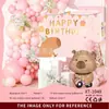 Set de Globos de Cumpleaños Más Vendidos Transfronterizos Bandera de Pancarta de Capibara Decoración de Fiesta Montaje de Escena Globos para Niños