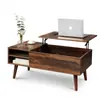 Mesa de Centro Elevable Moderna y Sencilla de Amazon para Comercio Exterior, Mesa de Té de Madera con Compartimento de Gran Capacidad para Sala de Estar