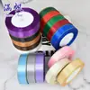 Cinta de 2 cm con borde dorado, cinta de satén, cinta floral, cinta para envolver regalos, cinta para lazos, material para manualidades, superventas transfronterizo