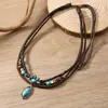 Collar de Moda Multicolor Turquesa Transfronterizo Europeo y Americano Cadena para Clavícula Estilo Étnico Personalizado Joyería para Mujer Hip-hop de Nicho
