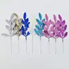 Folhas de Pó Dourado Planta Simulação 9 Folhas DIY Adereços para Fotos Decoração de Árvore de Natal Simulação Brilho Festival