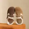Zhr Zapatos Birkenstock con Forro de Felpa, Elevación Interna, Todo Incluido, para Mujer, Invierno 2025, Nuevos, Versátiles, Ligeros, con Pelo, Zapatos de Algodón Cálidos