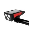 Luces de bicicleta transfronterizas 3 LED bicicleta de montaña power bank luz fuerte faros de ciclismo carga solar luces de bocina