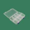 Caja de Plástico Desmontable de 8 Compartimentos para Piezas de Ferretería, Caja de Almacenamiento con Tapa Abatible para Suministros de Costura, Accesorios para Equipo de Pesca, Caja de Empaque de Plástico Transparente