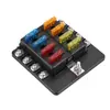 Caja de Fusibles Positivos y Negativos de 8 bits, Caja de Conexiones, Divisor de Potencia con Fusible para Coche y RV Modificado 12-24V
