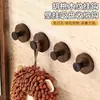 Gancho de Ventosa con Textura de Madera Giratorio, Gancho para Puerta de Baño Montado en Pared sin Taladro, Gancho de Vacío sin Rastro para Llaves y Ropa