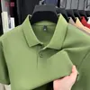 Camiseta masculina de manga curta em algodão puro, novo estilo verão 2026, business casual, colarinho dobrável, cor sólida, algodão de Xinjiang, atacado de camisetas masculinas