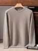 Novedad Otoño 2026 Suéter 100% Cachemira Pura para Hombre Cuello Redondo Casual de Negocios Color Sólido Estilo Minimalista