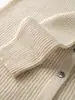 Cárdigan de Cachemira para Mujer, Elegante Suéter de Cachemira de Cabra, Suave y Ajustado, Ropa de Abrigo, Chaqueta Suéter de Punto con Cuello Redondo