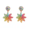 Pendientes de Pétalos Tejidos de Rafia Dulces y Frescos de Verano, Pendientes de Estilo Bohemio para Vacaciones de Alta Gama y Personalizados para Mujer