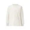 Top de manga larga con cuello redondo, corte holgado, color liso para mujer, otoño e invierno, 230g de algodón peinado, ligero y cálido, cortavientos, cómodo, casual, versátil, capa base