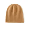 Gorro Unissex Macio de Caxemira Sem Costura Estilo Outono/Inverno Novo Borda Enrolada Espessado Quente Malha Casual Soltinho