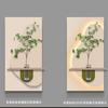 Vaso Estilo Creme de Planta Verde Pintura Decorativa de Entrada Corredor Corredor Pintura Suspensa de Arenito Sala de Estar Pintura de Lâmpada Mural Tridimensional