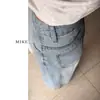 Jeans de Cor Clara de Perna Larga Feminino Cintura Alta Primavera Novo Tamanho Grande Menina Cheinha Solto Emagrecimento Formato Pera Calça Reta