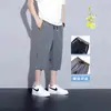 Calça de sete pontos de perna reta masculina 2026 verão fina seda gelada casual esportiva shorts largos masculinos marca da moda calças da moda