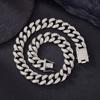 Cadena Cubana de 12 mm Moda de Lujo Accesible Transfronteriza Versátil Aleación Pedrería Hombres y Mujeres Mismo Estilo Collar Cubano Fábrica de Origen