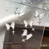 Accesorios para Uñas con Mariposa Plateada Galvanizada y Circonita, Colgantes de Cadena con Borla 3D Brillantes, Decoraciones de Pedrería para Uñas DIY al por Mayor