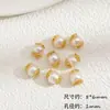 Banho de cobre com ouro real incrustado com pérolas, cabaça, contas espaçadoras de trevo de quatro folhas, acessórios com sensação de alto padrão, acessórios para joias DIY feitos à mão com contas