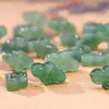 Jade Verde Natural Dongling Acessórios Xiangyun Pingente de Jade com Padrão Ondulado Atrás Pulseira Semi-acabada Artesanal DIY Joias Pronta Entrega